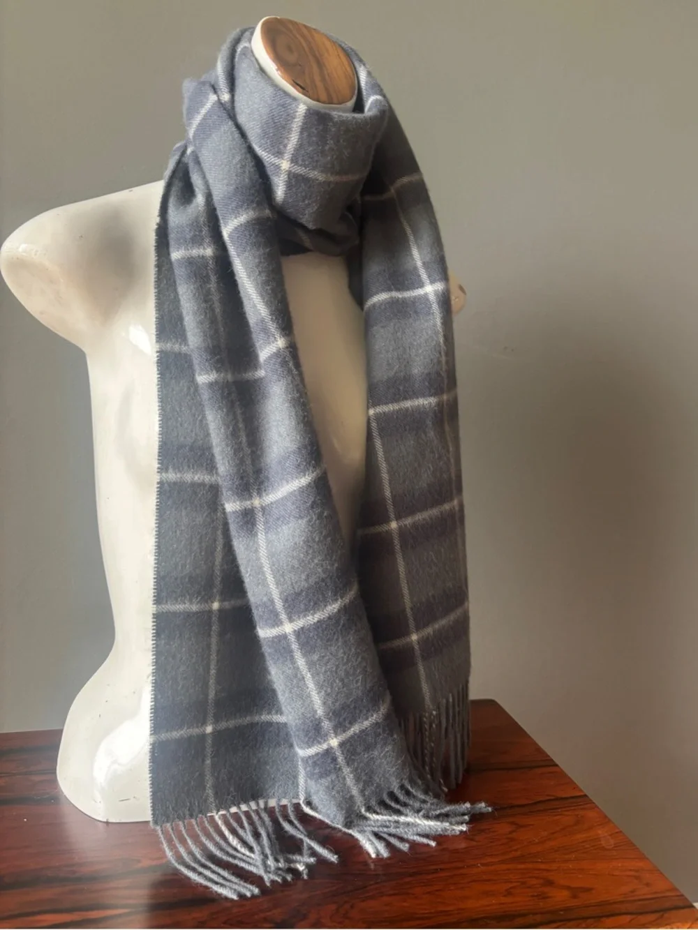 La Martina Argentina Polo Tradition Gray Plaid Scarf Luxurious Travel Find